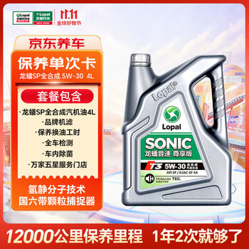 龙蟠养车保养年卡单次卡 SP全合成汽机油小保养 4L 5W-30