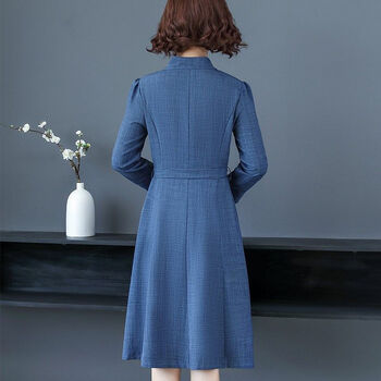 【女装新款】妈妈秋装连衣裙2021中年新款阔太太洋气高贵衬衫中老年女春秋裙子 红色 3XL 【建议125-140斤】