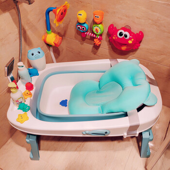 宝宝洗澡盆可坐躺婴儿浴盆折叠通用新生儿大号儿童沐浴桶幼儿用品 0