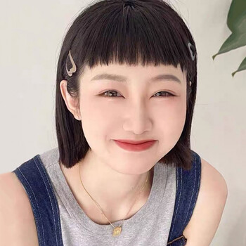 眉上刘海假发 眉上刘海假发女网红二次元漫画刘海片自然减龄圆脸隐形