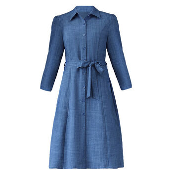 【女装新款】妈妈秋装连衣裙2021中年新款阔太太洋气高贵衬衫中老年女春秋裙子 红色 3XL 【建议125-140斤】