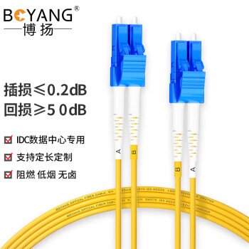 博扬（BOYANG）BY-2052S 电信级光纤跳线尾纤 2米LC-LC(UPC) 单模双芯双工Φ2.0跳纤光纤线