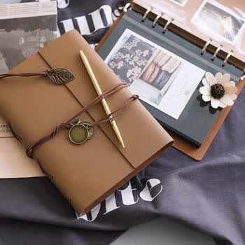 植物标本收集册pu皮手工活页相册创意粘贴式手账本收纳册情人节浪漫