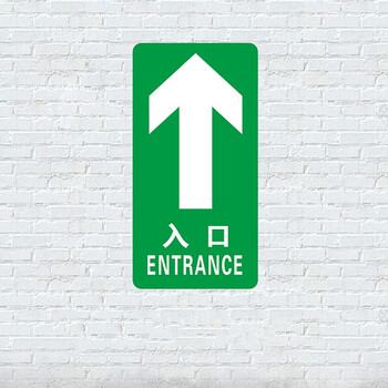 倾阑 箭头地贴 出口入口标识贴商场超市进口指引贴箭头标识贴 红色