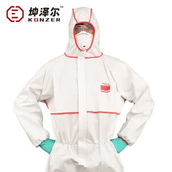 坤泽尔K2000经济款一次性无纺布防护服连体全身防尘颗粒物防喷溅隔离衣畜牧工作服  XXL