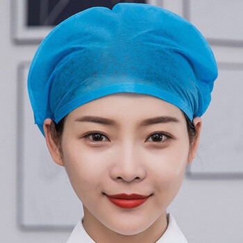 新品护士帽斜杠帽子使用头套头帽帽子无纺布加厚圆帽工作帽子一包20个