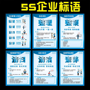 希盼企业文化5s 6s 7s 8s安全管理标语工厂车间墙贴展板宣传海报挂图