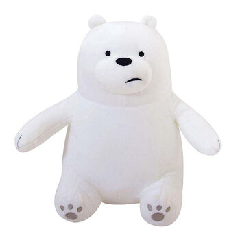 优品三只裸熊公仔毛绒玩具棕熊抱枕miniso周边小礼物bear白熊坐姿38cm