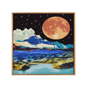 装饰画唯美填色画手绘油画艺术bk026众星揽月b5050cm带外框颜色备注