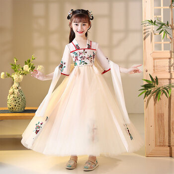 小咔衣浓女童汉服中国风超仙夏季连衣裙儿童古装襦裙女孩古风樱花唐装