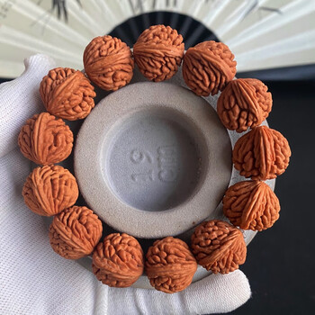 秦岭刺龙纹桃核文玩手串精品深山野桃胡正圆新籽易包浆上色男士 19mm