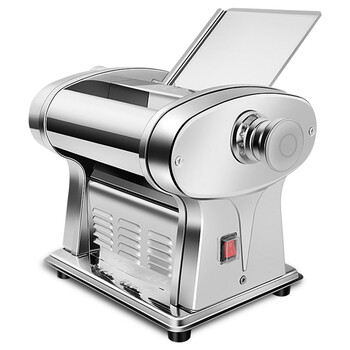 俊厨不锈钢面条机家用小型商用多功能压面机电动挂面机全自动出面机切面机饺子馄饨混沌皮揉面擀面机器 一刀 钢壳钢辊钢刀 面皮+2种面条 原色