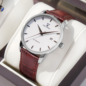 欧力派olipai品牌男士手表薄款男表精钢带全自动机械表简约时尚商务