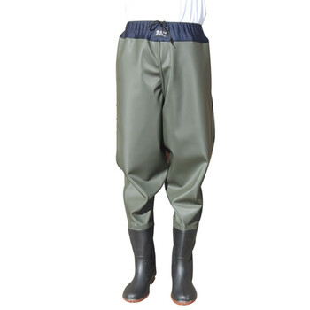 连体雨衣带雨靴 齐腰下水裤加厚半身防水衣雨裤带雨鞋抓裤男连体全身