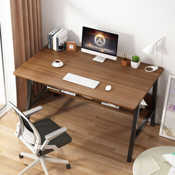 【价格波动】木匠印记拉丝黑橡木色100cm电脑桌台式简易书桌