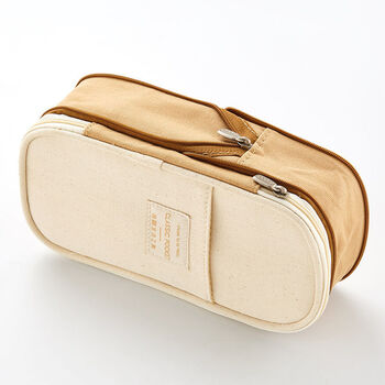 安蔻笔袋大容量多功能多层文具盒女小学生韩国创意文具袋女简约 浅