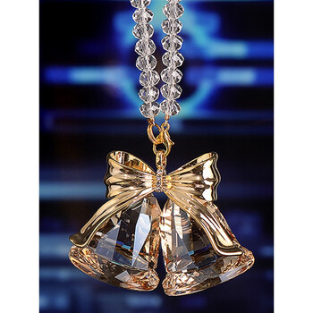 定制适用于奔驰宝马汽车挂件水晶风铃车内挂饰可爱铃铛女神款后视镜