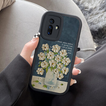 雾霾油画花适用vivox27手机壳新款女x23网红小清新幻彩版小羊皮x27pro