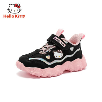 HELLOKITTY童鞋女童轻便厚底运动鞋儿童时尚老爹鞋K153A3916黑色28