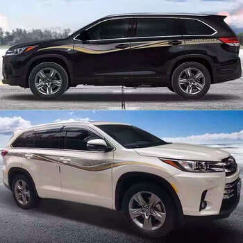 赛驰诺适用于2021新款汉兰达车身腰线拉花彩条个性改装专用汽车贴纸