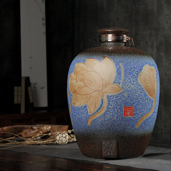 白酒储存容器存酒器装酒容器 陶瓷泡酒坛子空瓶密封10斤20斤30斤50斤