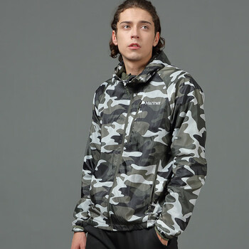marmot土拨鼠运动防风吸湿排汗迷彩服带帽神衣男户外迷彩白502852433s