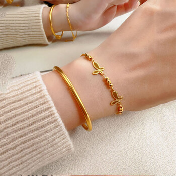 优束珠宝黄金蝴蝶蹦迪手链女999足金碎金子手串首饰生日礼物送女友