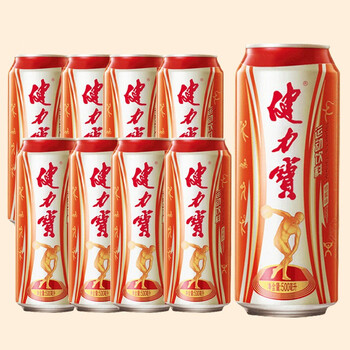 健力宝大罐汉方蜜橙饮料90后儿时怀旧汽水碳酸果汁500mlx20易拉罐