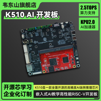 嵌入式AI开发学习 嘉楠K510开发板 高精度AI芯片算力2.5TOPS Vision主板加摄像头加5寸MIPI屏