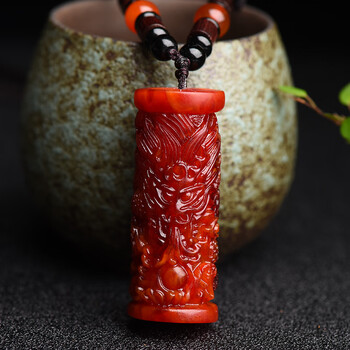 od新款龙涎香吊坠雕刻件龙柱精美移动香水灰琥珀双面雕刻毛衣链精 链