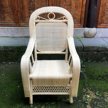 全友家居品质办公藤椅 老人椅小家用编织竹椅子休闲阳台天然真腾