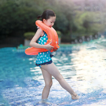 浪姿（LangZi）儿童游泳圈泳池戏水蛇形浮圈充气背心快乐游泳衣加厚初学者游泳装备 S19型游泳圈M码