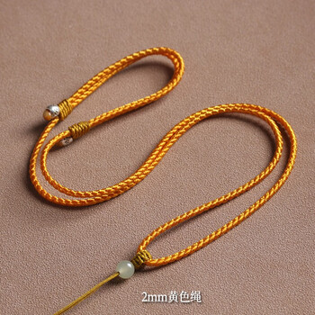 周定福大福手工编织925银龙鳞纹吊坠挂绳佛牌和田玉玉坠挂坠挂件项链