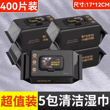 爱车安全之家汽车内饰清洗剂湿巾车用皮革座椅镀膜皮鞋护理液强力去污神器 【5包400片】内饰清洁湿巾