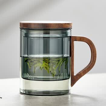范贝希玻璃茶水分离杯泡茶杯办公室带过滤内胆耐热大容量茶杯玻璃清零