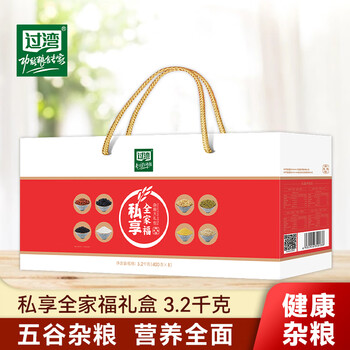 过湾【全家福礼盒3.2kg】粗粮节日送礼糙米杂粮大米米粥五谷杂粮饭团 全家福礼盒3.2kg x1盒