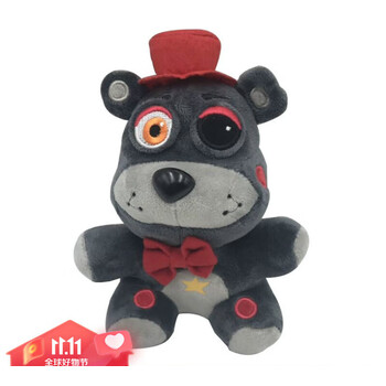 帝昂玩具熊弗莱迪玩偶安全漏洞周边fnaf玩偶玩具1熊毛绒玩具18红帽子