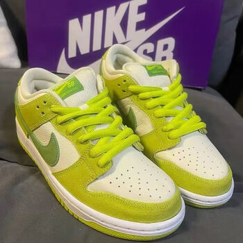 新款sbdunklowsourapple青苹果男女同款鞋复古低帮休闲板鞋 青苹果高