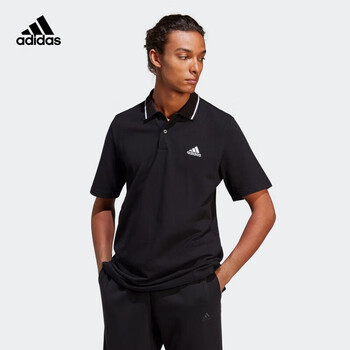 adidas 阿迪达斯 男子夏季运动休闲短袖POLO衫T恤 IC9314 黑色 A/M
