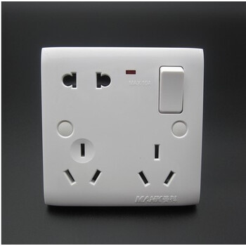 曼科插座开关二三三插座八孔多功能带灯开关五孔多用插座j30 新款八孔