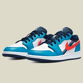 【官方旗舰店】air jordan aj1 low 游戏时间蓝红白gs女款低帮篮球鞋