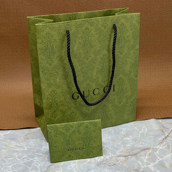 恒愎奇绿色纸袋水袋口红袋包装袋手提袋购物袋子围巾袋号竖款纸袋