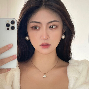 guslesasi大珍珠耳钉女圆脸显瘦气质耳饰轻奢感情人节生日礼物送女友