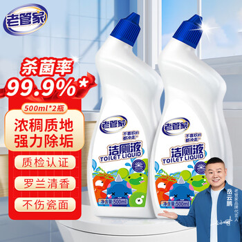 老管家 洁厕剂洁厕灵卫生间马桶清洁剂洁厕液除垢洗厕除臭去味剂500ml/瓶 2瓶装