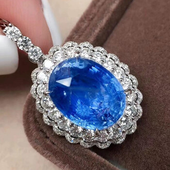 吊坠18k金镶嵌钻石彩宝戴妃款项链女士锁骨链名媛气质豪华时尚项坠