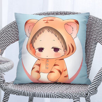 名创优品同款学园奶爸周边抱枕鹿岛虎太郎动画动漫二次元双面靠垫同学