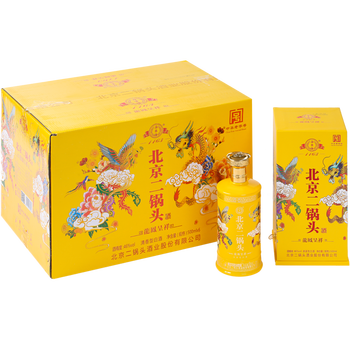 永丰牌北京二锅头清香型白酒500ml龙凤呈祥黄瓶整箱6瓶