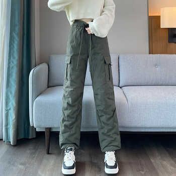 新款加绒加厚保暖棉裤子户外工装裤 军绿色 m 96-105斤【图片 价格