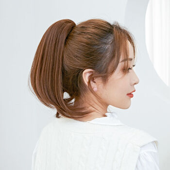 唐妮 抓夹式短马尾假发女假发尾微卷内扣卷发自然无痕网红高马尾辫 深