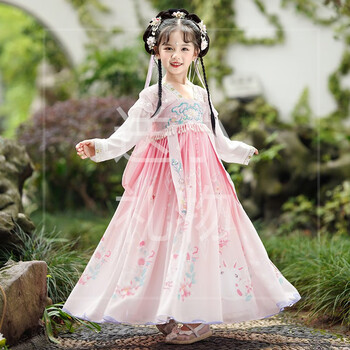 hrcongolke汉服女童裙子原创古风连衣裙夏连衣裙女孩唐装儿童超仙古装